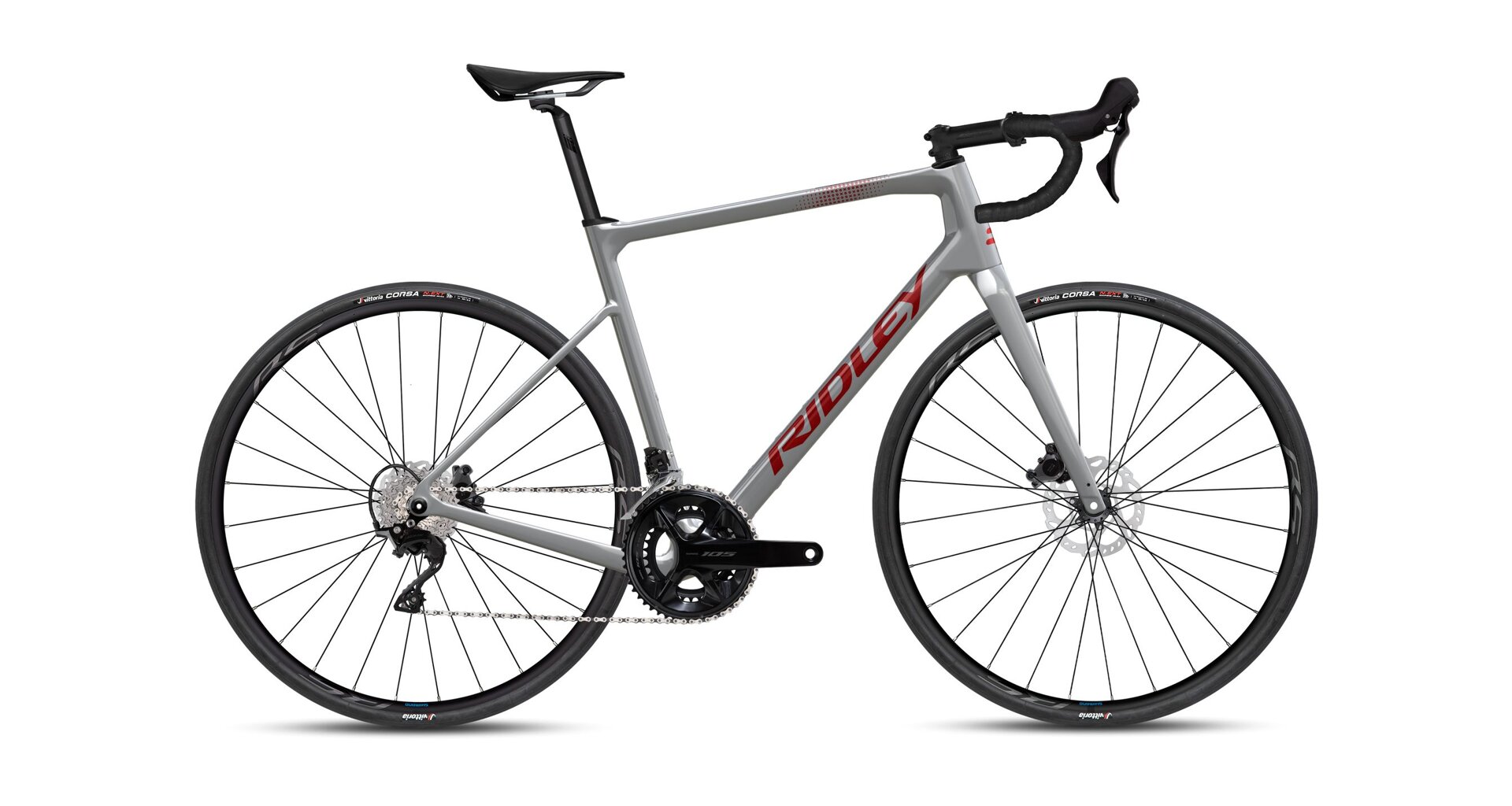 Ridley Grifn Shimano 105 - Battleship Grey / Candy Red Metallic Velikost: XL