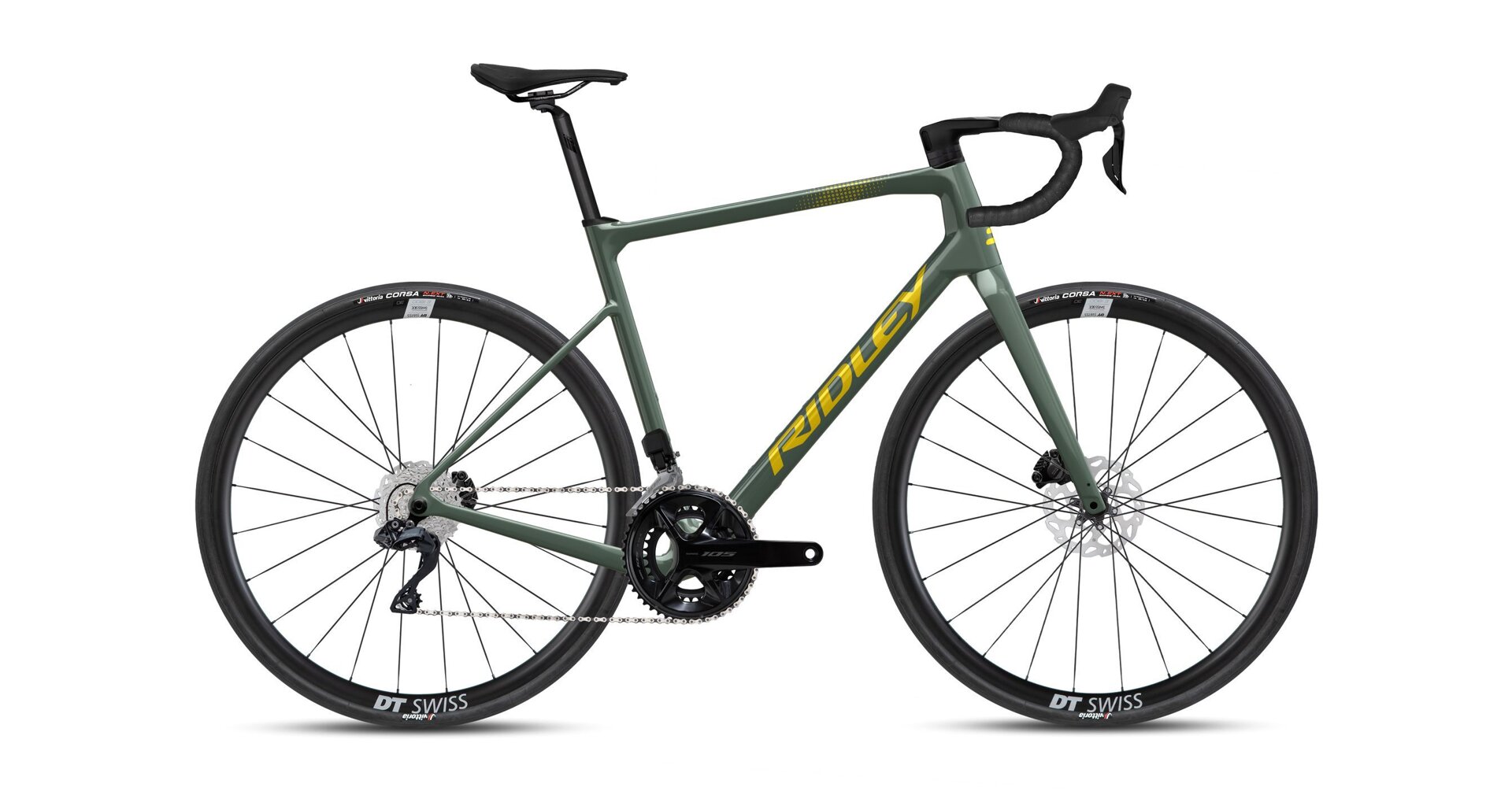 Ridley Grifn Shimano 105 Di2 - Green Smoke / Yellow Velikost: L