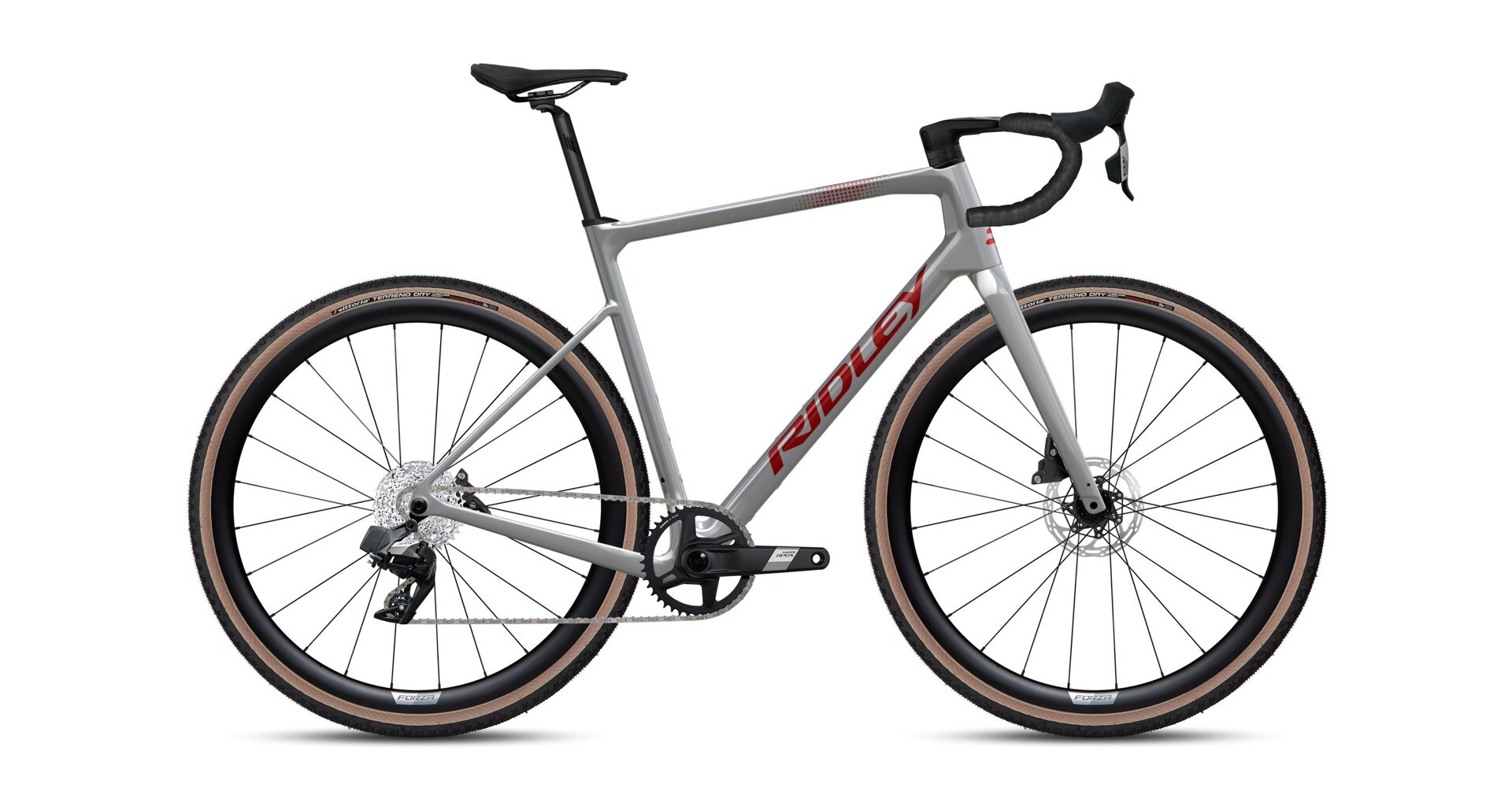 Ridley Grifn Sram Apex AXS - Battleship Grey / Candy Red Metallic Velikost: XXS