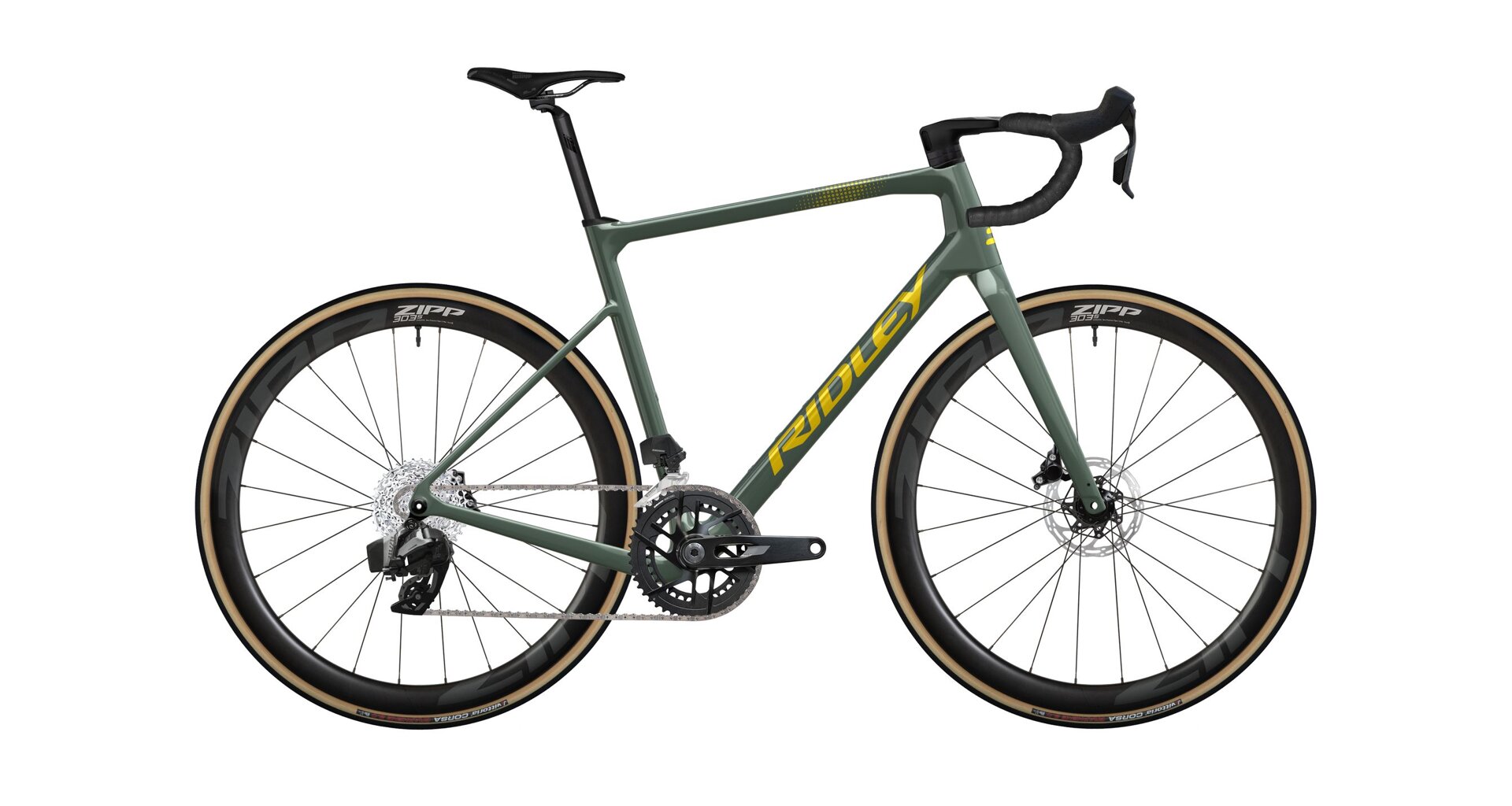 Ridley Grifn Sram Rival AXS - Green Smoke / Yellow Velikost: L