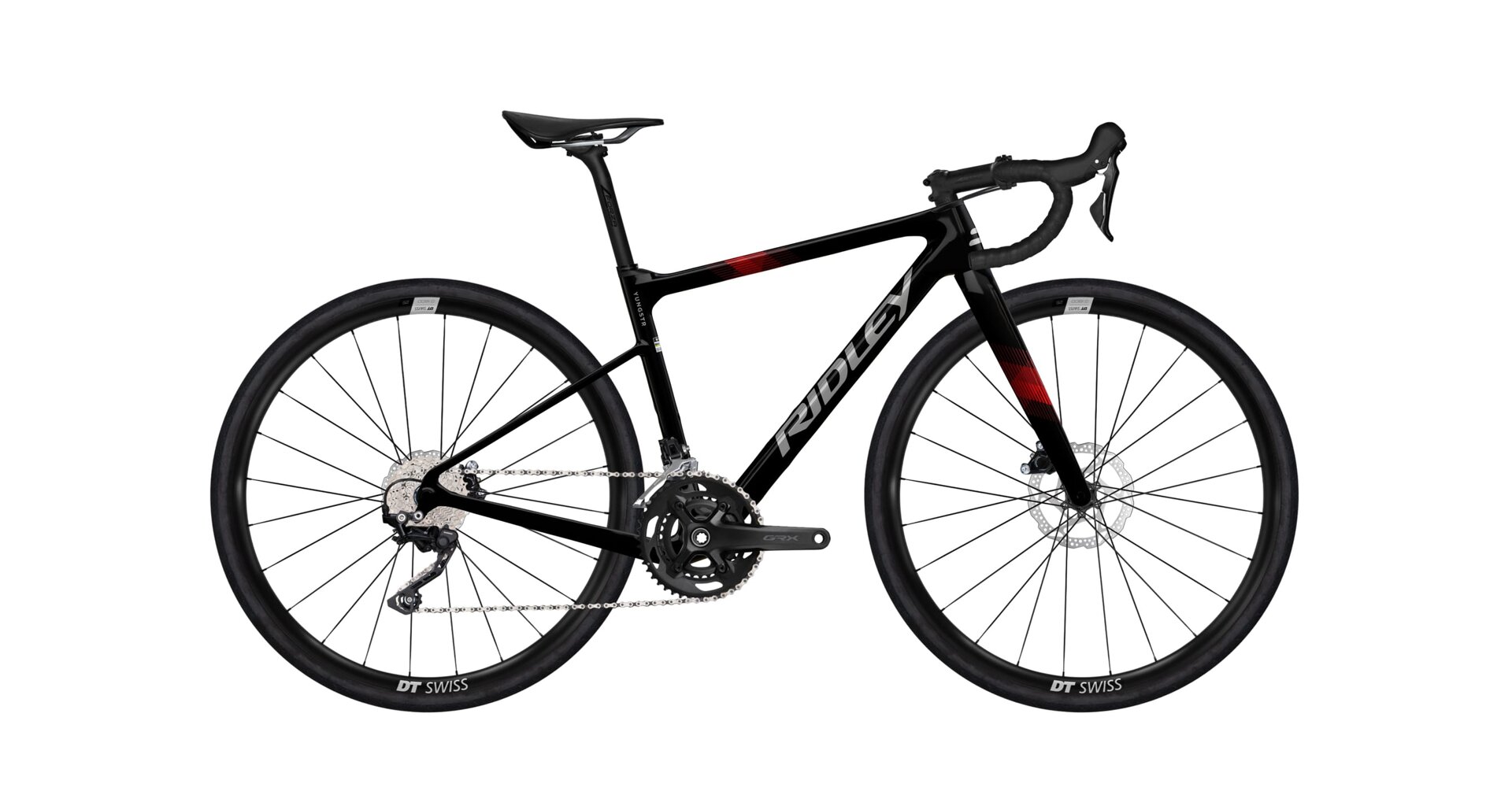 Ridley Yungstr Shimano GRX400 - Black / Silver / Red Velikost: XXXS