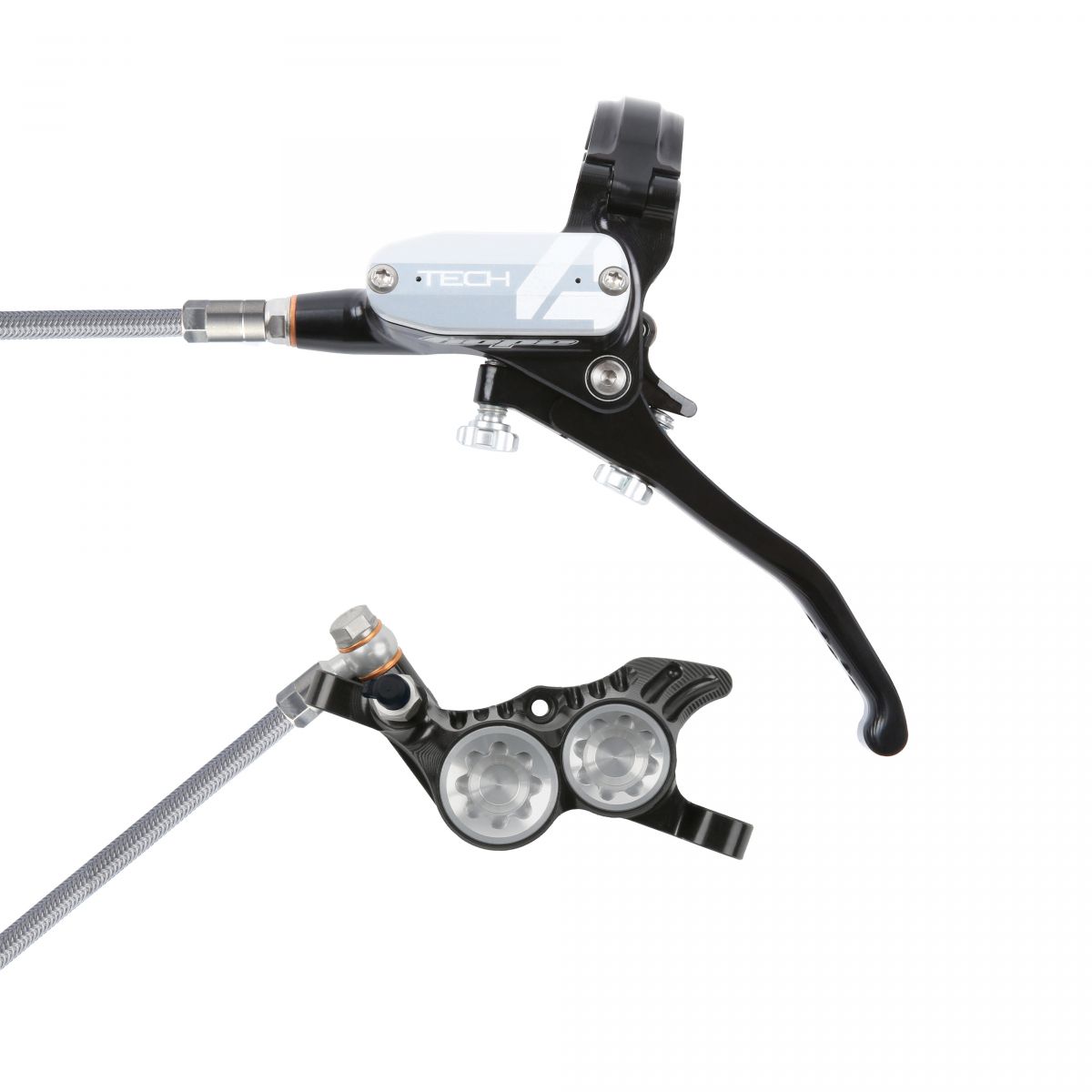 Sada kotoučových brzd Hope Tech 4 V4 - černá Barevná kombinace: Stříbrné