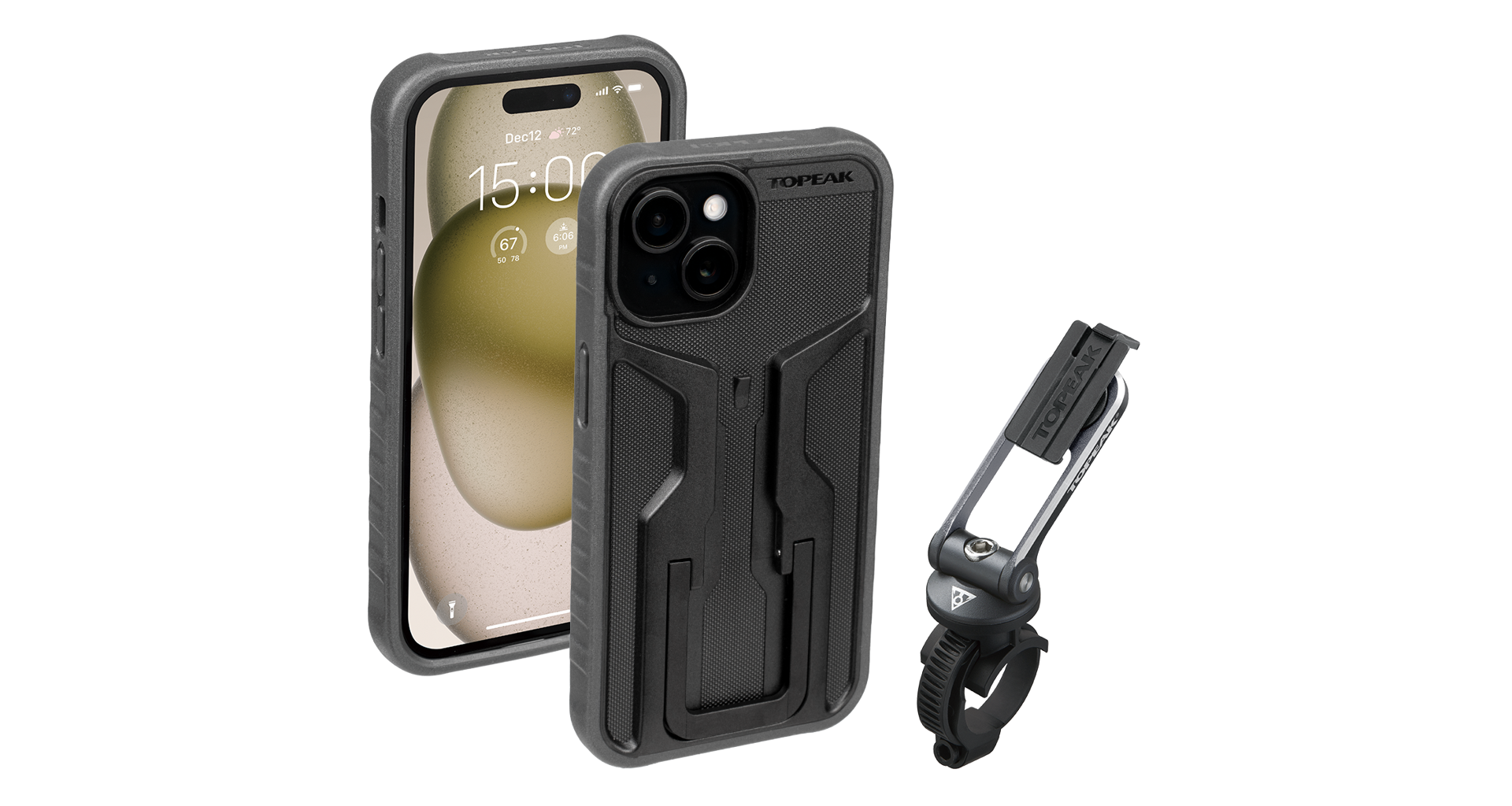 Obal na telefon Topeak RideCase pro iPhone 15 - Černá/šedá