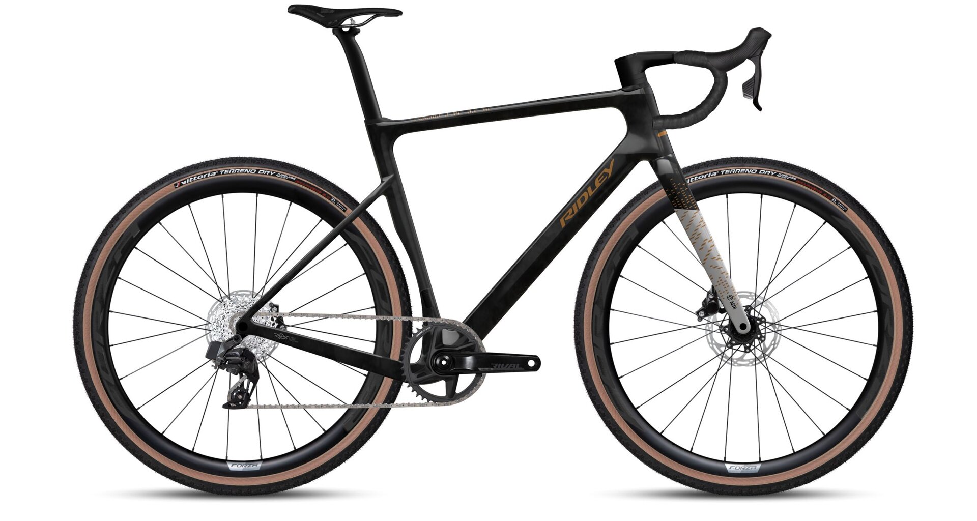 Ridley E-Astr Sram Apex AXS XPLR - UD Carbon / Silver / Bronze Gold Velikost: L