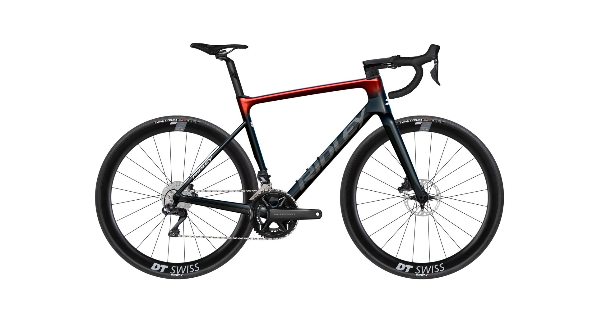 Ridley Falcn Shimano Ultegra Di2 - UD Carbon / Candy Red Metallic / Silver Velikost: XL