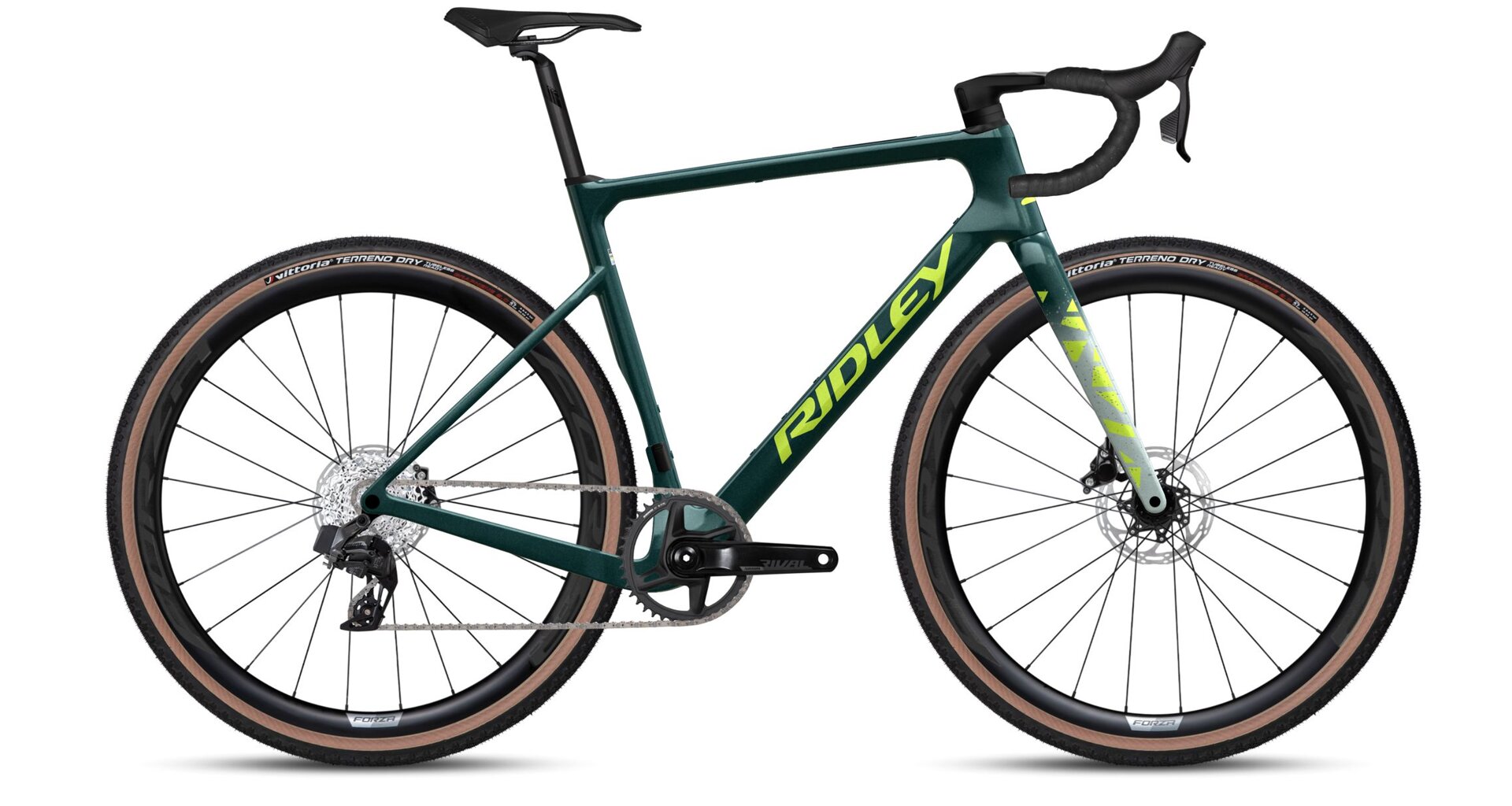 Ridley Ridely Astr Shimano GRX800 Di2 - Storm Green Metallic / Lime Green Velikost: XL