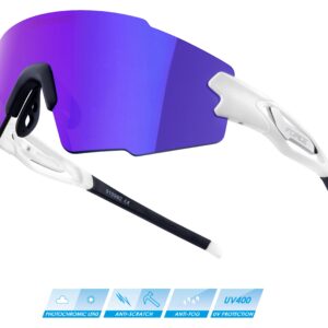 Brýle Force Mantra bílé - fialové zrc. sklo