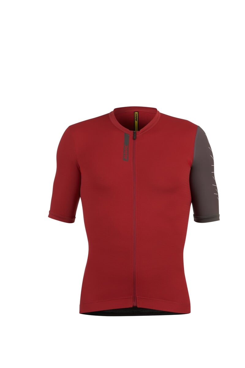 MAVIC DOPLŇKY Pánský cyklistický dres Mavic Essential - Burgundy Carbone Velikost: 2XL