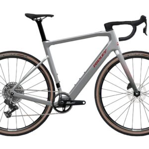 Ridley E-Grifn Sram Rival XPLR - Battleship Grey / Candy Red Metallic Velikost: XL