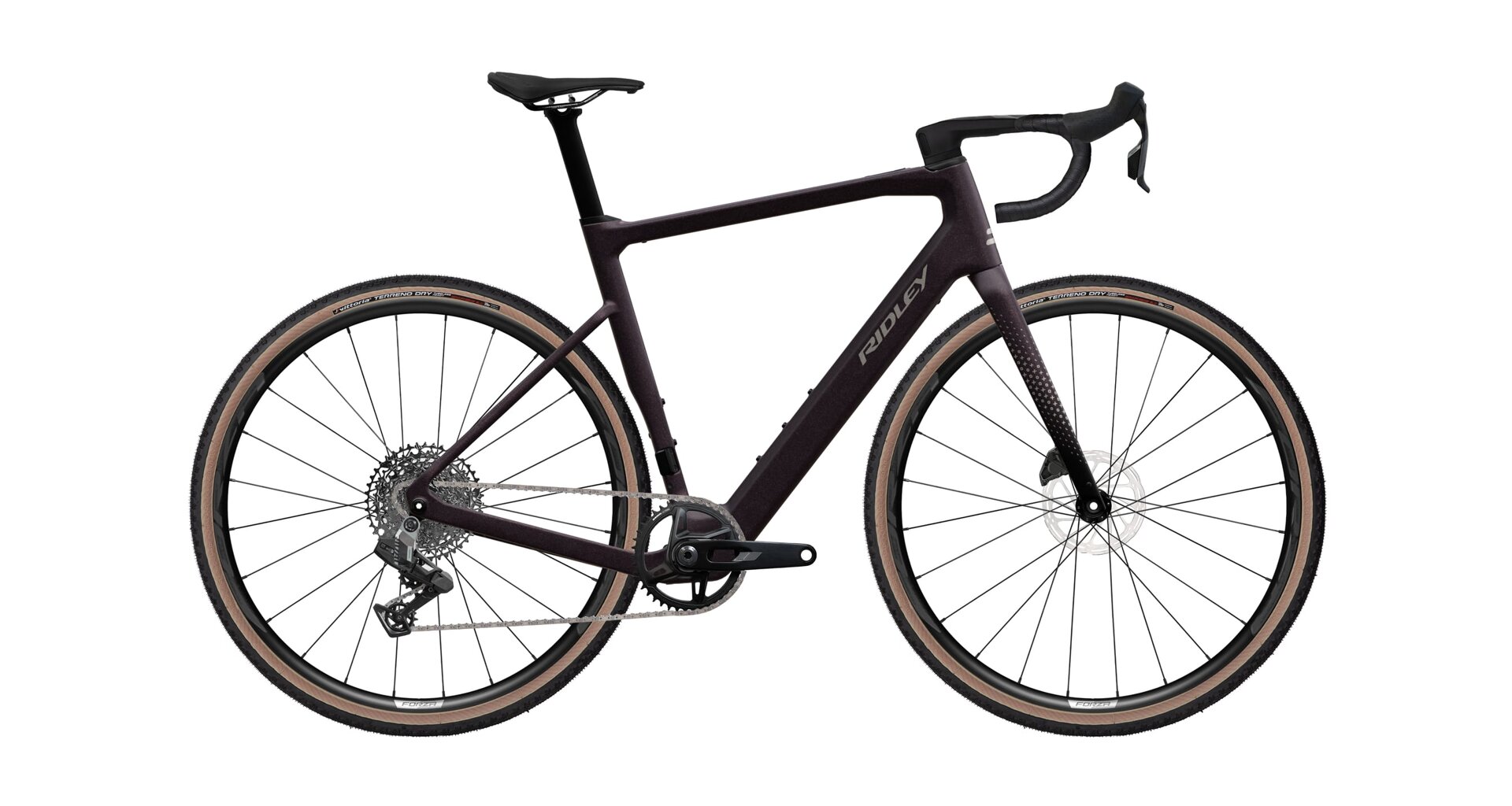 Ridley E-Grifn Sram Rival XPLR - Dark Plum Metallic / Autumn Grey Metallic Velikost: XL