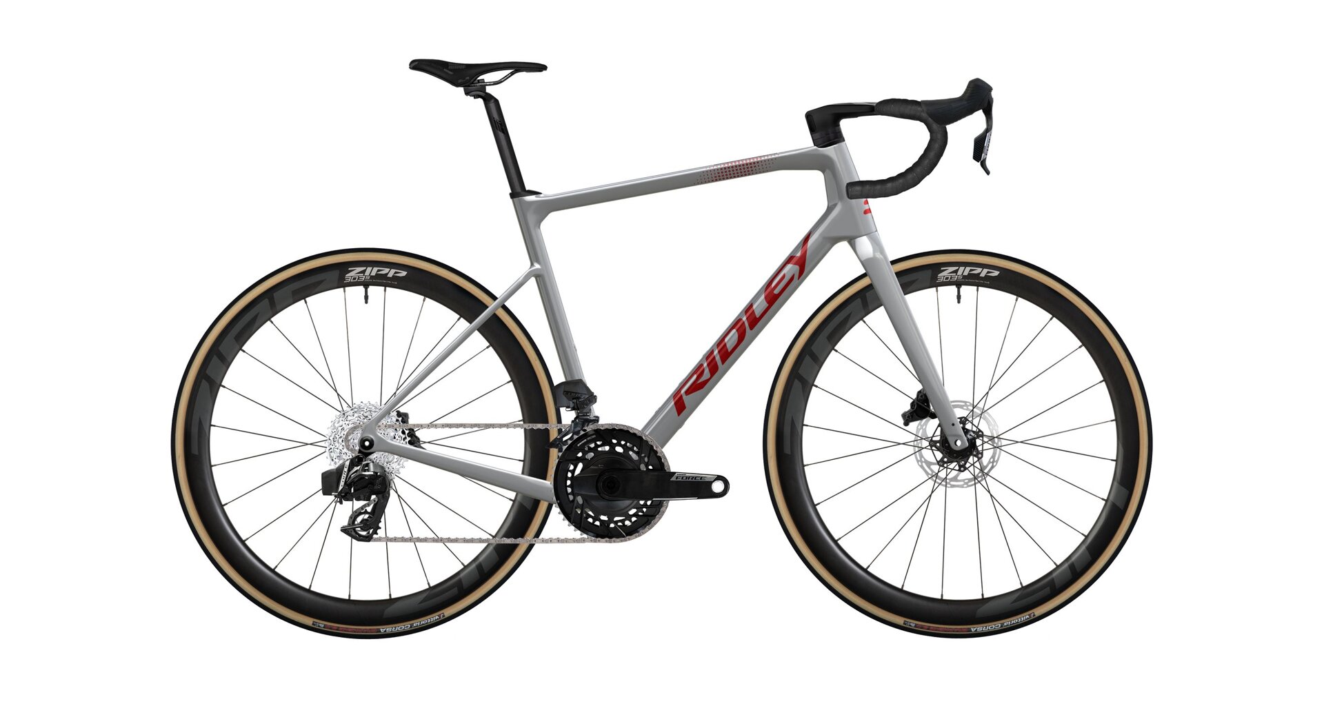 Ridley Grifn Sram Force AXS - Battleship Grey / Candy Red Metallic Velikost: S